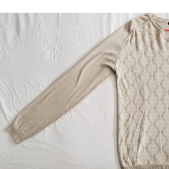 Claiborne Diamond Pattern SOFT Long Sleeve Sweater Shirt V-NECK - Picture 4 of 11